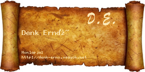 Denk Ernő névjegykártya